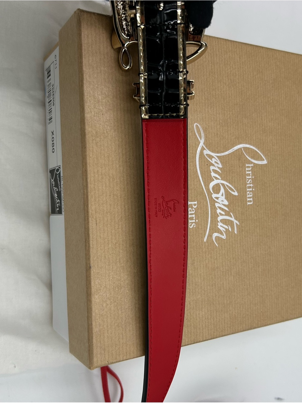 Women's Christian Louboutin GIDDY logo buckle belt size 80 cm/30 inches - Picture 7 of 9